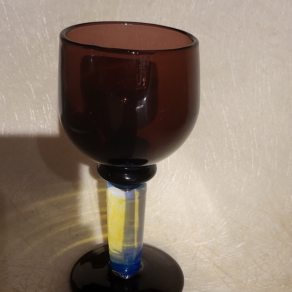 Rare Art Glass Goblet Signed by Regina Kaufmann for Glashagen Hütte  1995 - Picture 4 of 11